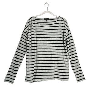J.Crew Women's Deck Stripe Long Sleeve Top in Gray Black - Sz M